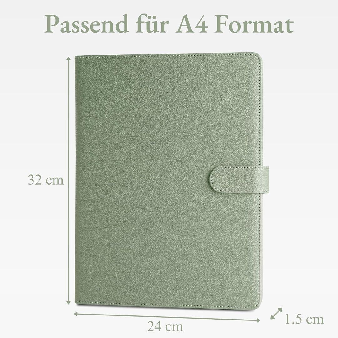 Mymazn Klemmbrett A4 mit Deckel, Mappe A4 Schreibmappe Klemmbrettmappe in Schwarz, PU-Leder Konferen