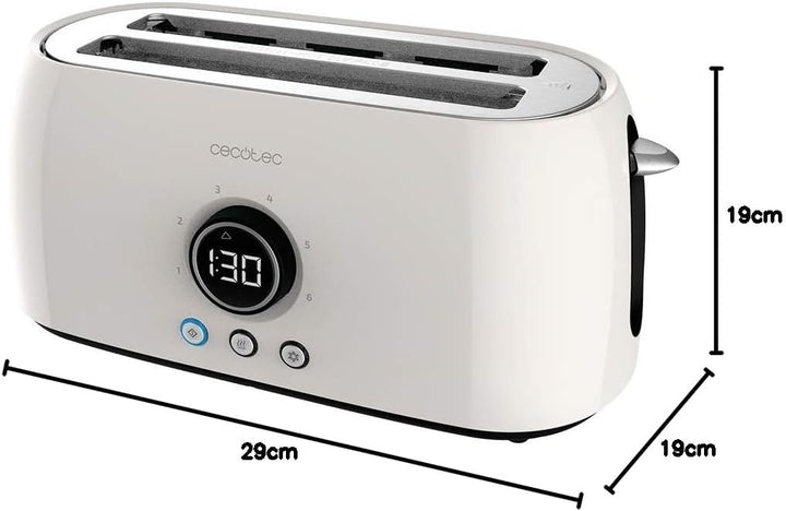 Cecotec Digitaler Toaster ClassicToast 15000 Beige Extra Double, 1500 W, Kapazität für 4 Scheiben Br