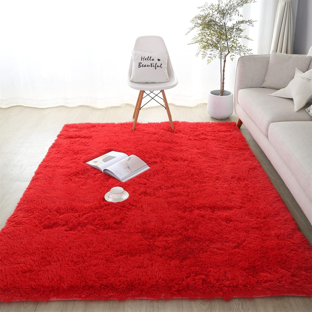 SUBEEN Hochflor Teppich Wohnzimmerteppich waschbar rutschfest extra gross Schlafzimmer Teppich moder