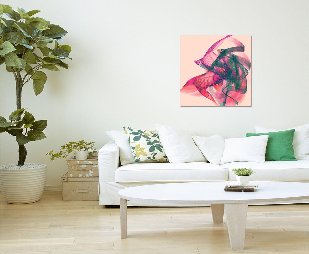 Paul Sinus Art Färbende Botschaften - Abstrakt400_60x60cm Bild auf Leinwand Abstraktes Motiv quadrat