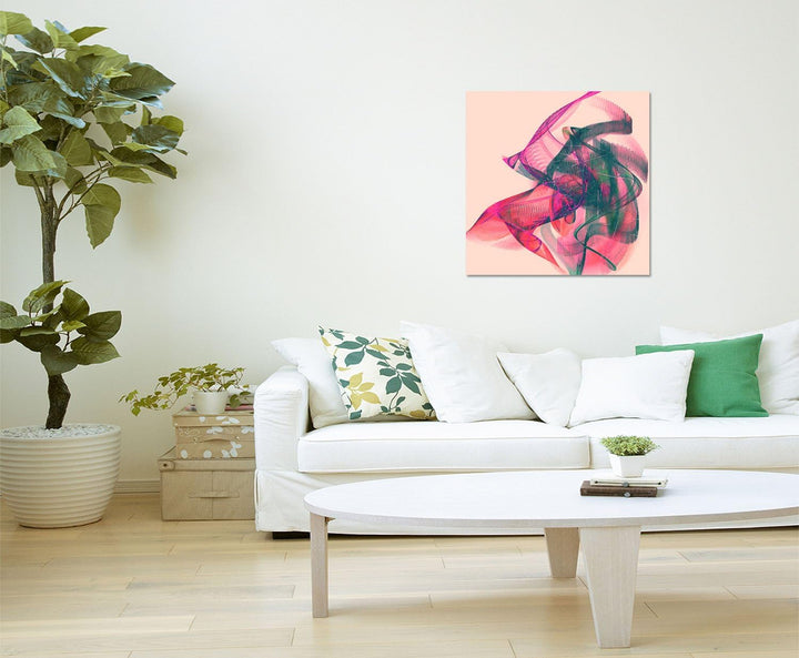 Paul Sinus Art Färbende Botschaften - Abstrakt400_60x60cm Bild auf Leinwand Abstraktes Motiv quadrat