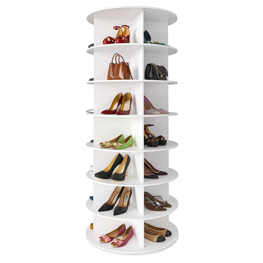 SpaceAid Drehbares Schuhregal mit 7 Ebenen, drehbares Schuhregal, Lazy Susan, drehbares 360-Grad-Sch