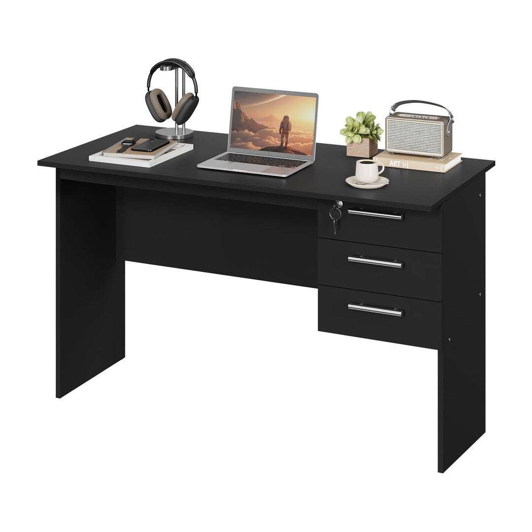 WOLTU® Schreibtisch TS59sz Computertisch Bürotisch Arbeitstisch PC Laptop Tisch, mit 3 Schubladen un