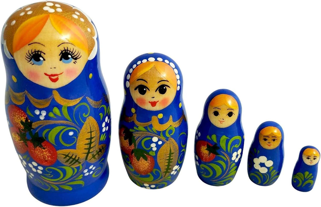 Hohlama Rossijanotschka Matrjoschka Matröschka Matroschka Babuschka 11cm Höhe - 5 Holz-Puppen - Vers