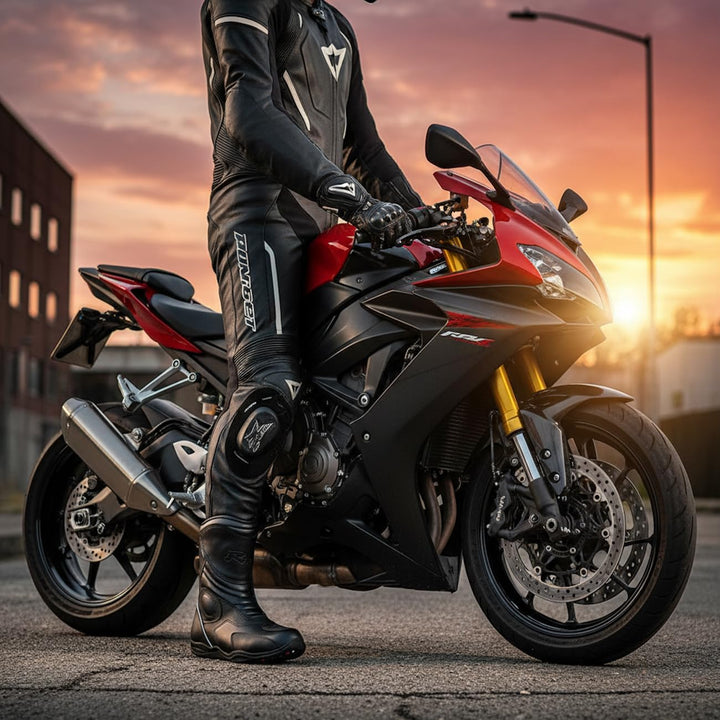 BI ESSE - Motorradstiefel Enduro Touring Echtleder wasserdicht 46 EU Schwarz, 46 EU Schwarz