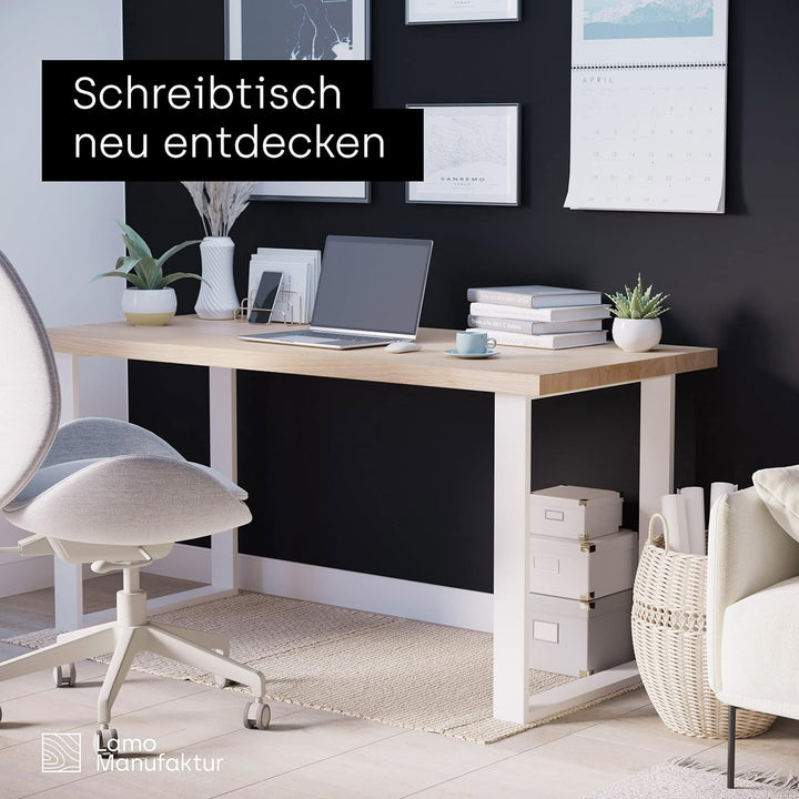 LAMO Manufaktur Tischbeine für Schreibtisch Esstisch, Simple Light, Vierkantprofil 60x20 mm, Tischge