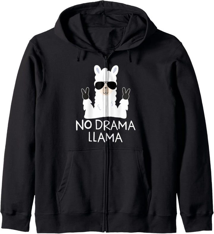 Kein Drama Lama mit Sonnenbrille Lama Alpaka Geschenk Kapuzenjacke