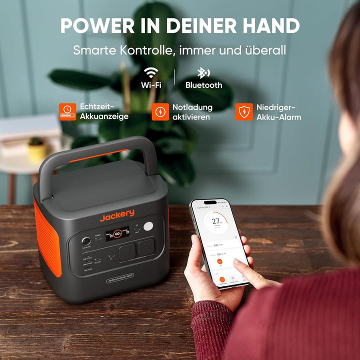Jackery E2000 v2 tragbare Powerstation, LiFePO4 Akku, 2042Wh Solargenerator mit 2200W Ausgang (Max 4