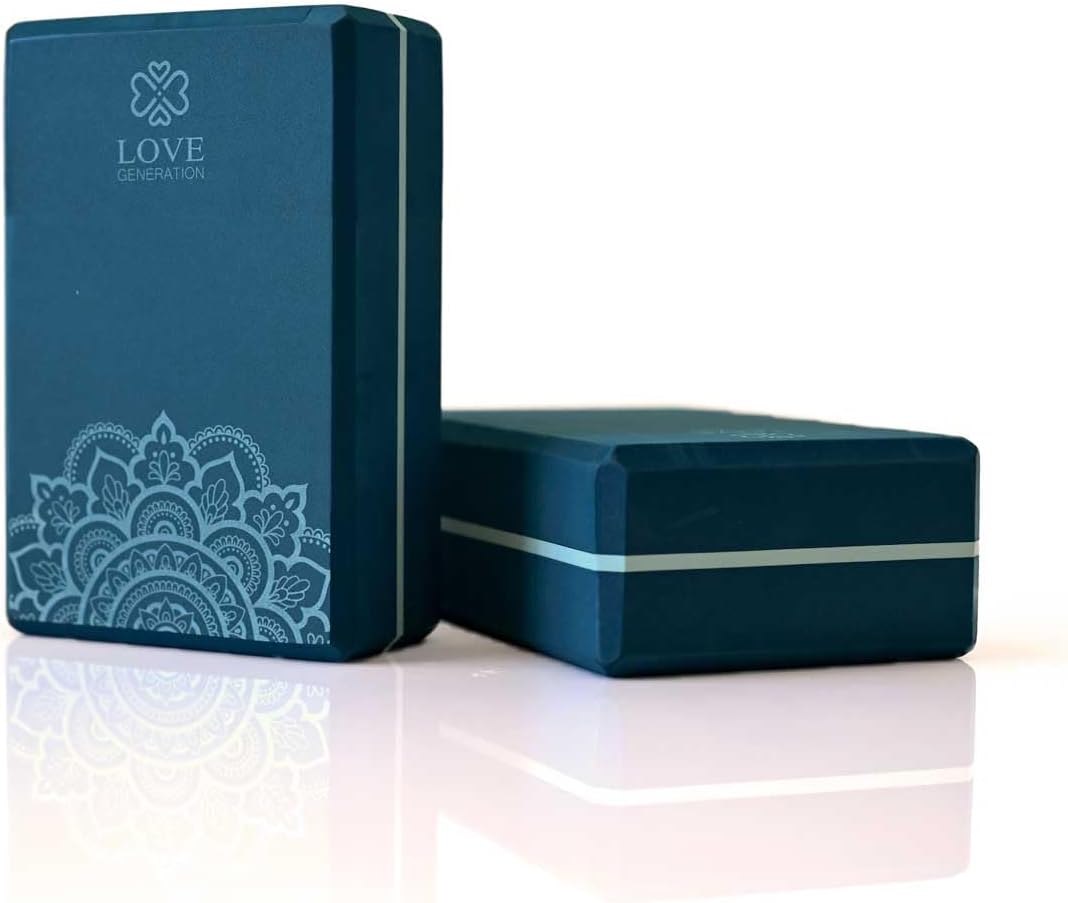 Love Generation - Yoga Block - High Density Eva - für Yoga, Fitness, Pilates und Stretching (Blau)