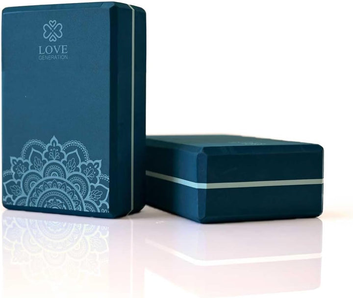 Love Generation - Yoga Block - High Density Eva - für Yoga, Fitness, Pilates und Stretching (Blau)