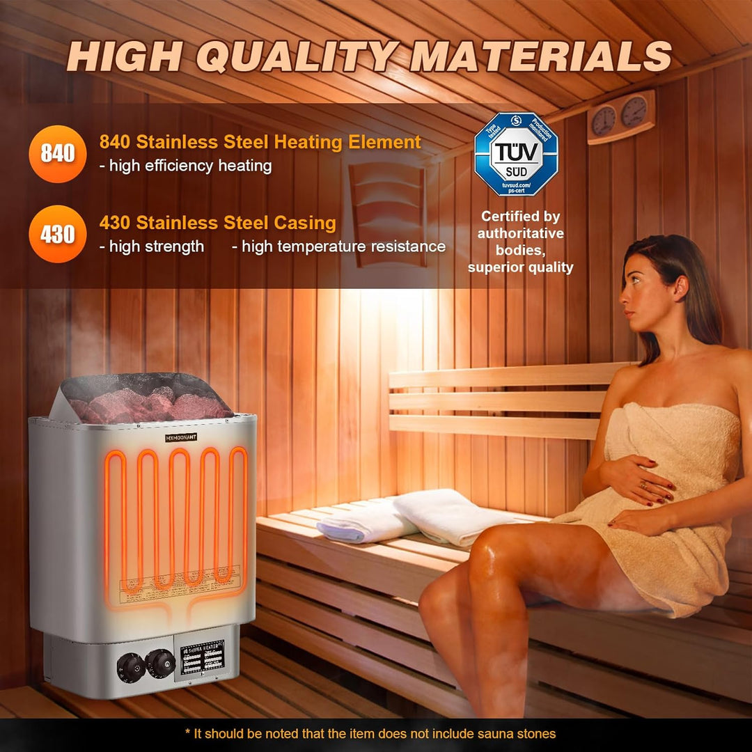Mxmoonant 6KW Saunaofen, Elektroherd für Sauna, Einstellbare Zeit und Temperatur, für Home, Hotel, S