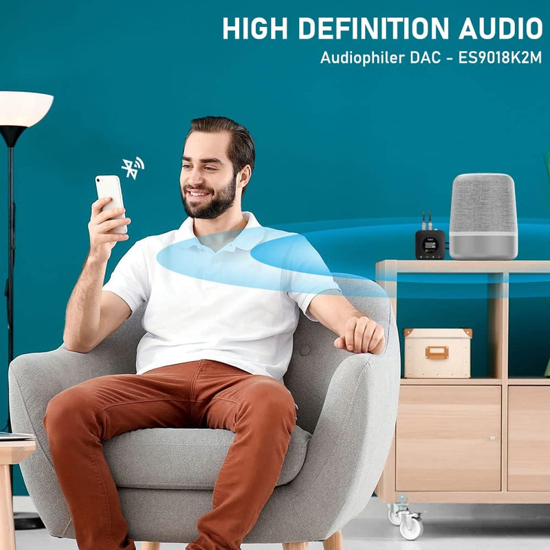 1Mii B06HD+ Hi-Res Bluetooth 5.1 Musik Empfänger für Stereoanlage mit LDAC, HiFi Bluetooth Adapter m