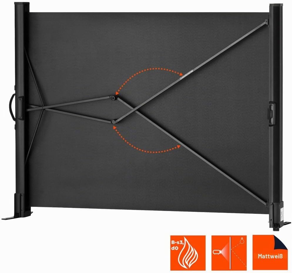 celexon tragbare Business- und Heimkino-Beamer-Leinwand mit Tragegriff Tisch-Leinwand aus Fieberglas