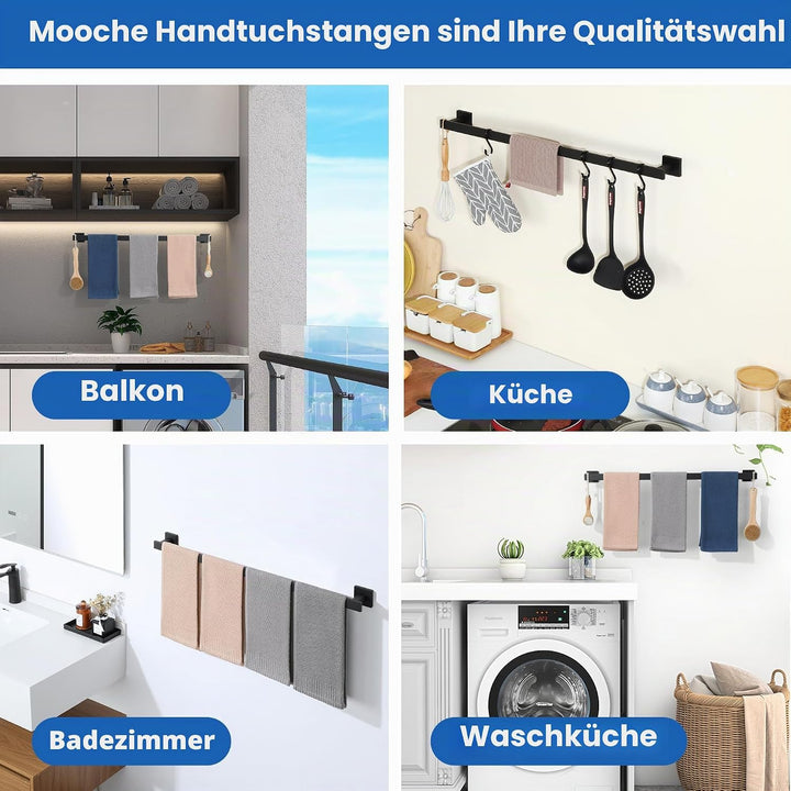 Mooche Handtuchhalter 304 Edelstahl Handtuchstange Wandmontage Handtuchhalter Badezimmer Set Bad Han