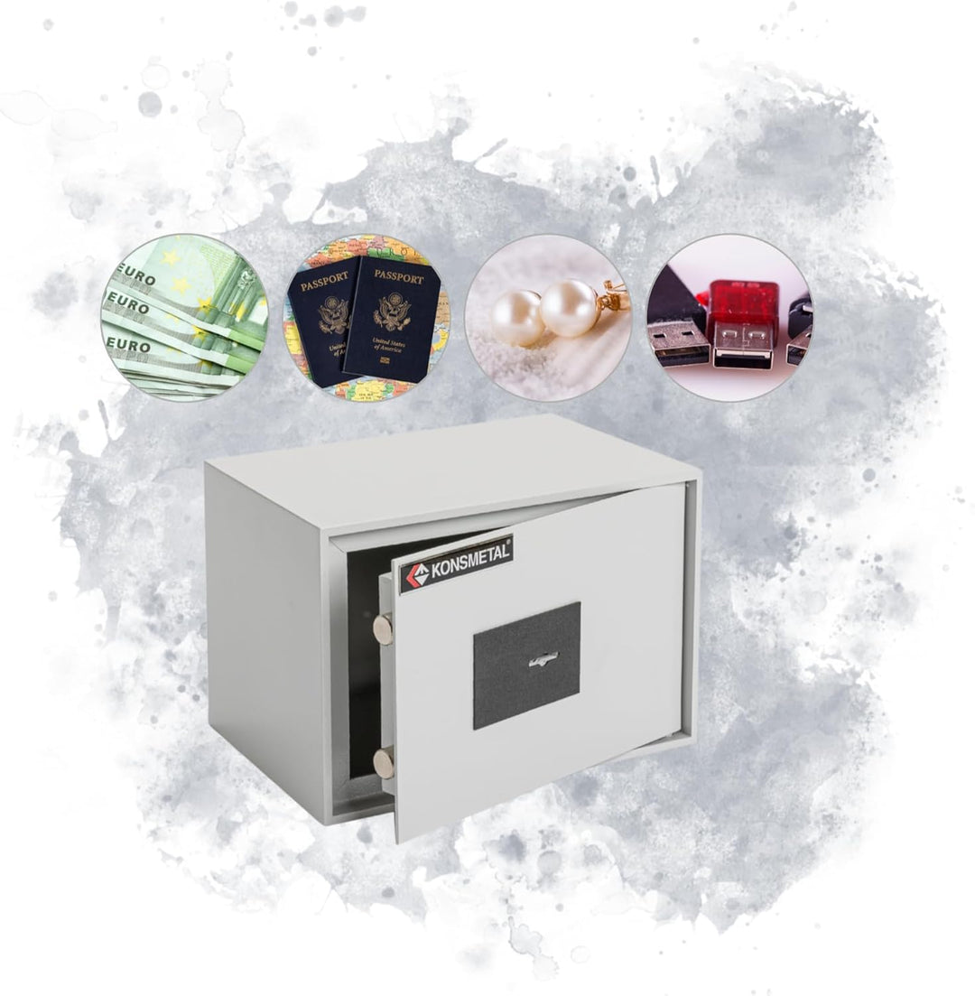 Konsmetall - Tresor für Zuhause Kolibri 2.0 20 S1, Safe Tresor mit Schlüssel Abschliessbar, Möbeltre