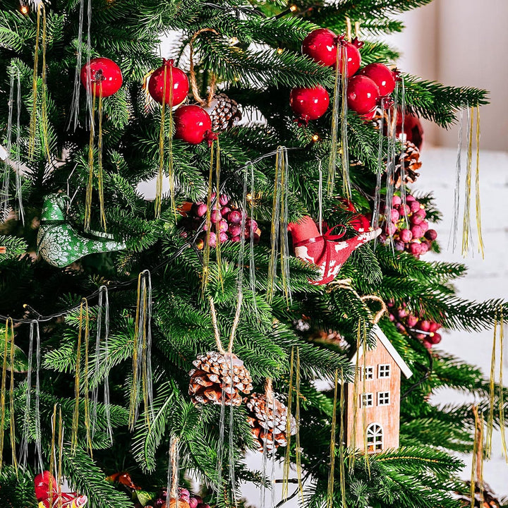 2500 Stränge Weihnachtsbaum Dekorationen Lametta Girlande Irisierende Lametta Folie Fransen Eiszapfe