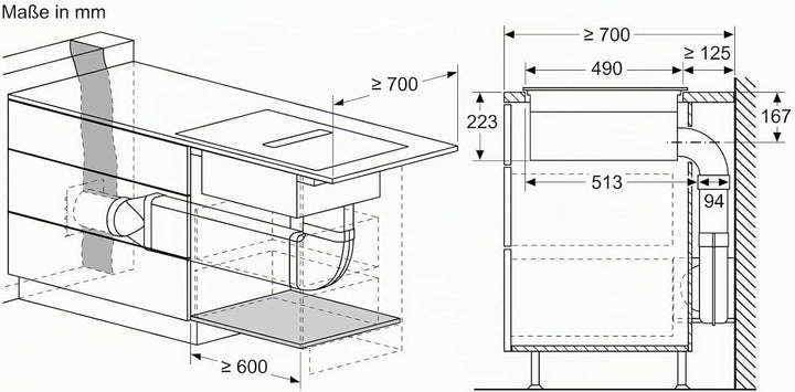 Siemens ED711FQ15E iQ500 Induktionskochfeld mit Dunstabzug (autark), 70 cm breit, Rahmenlos aufliege