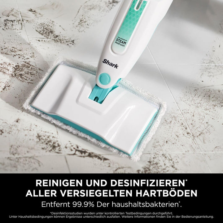 Shark Dampfreiniger [S1000EU] für Fliesen und versiegelte Hartböden, mit Dirt-Grip Mikrofaserpads, W