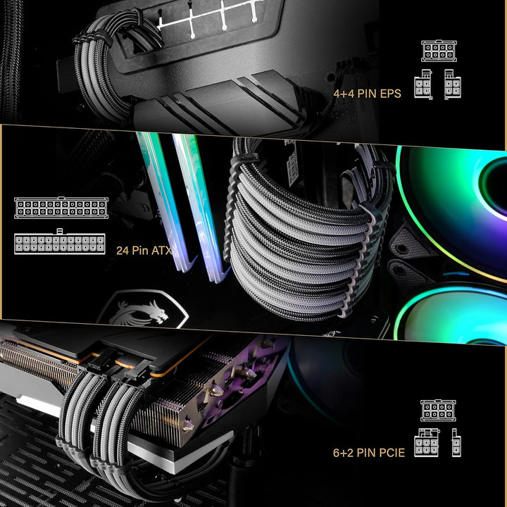 EZDIY-FAB Benutzerdefinierte PSU Verlängerungskabel Verlängerungskabel MOD GPU PC Netzteil aus weich