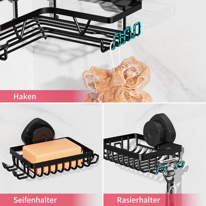 Duschablage Ohne Bohren, Edelstahl Duschregal Saugnapf, Badezimmer Dusche Organizer, Duschregal Ecke