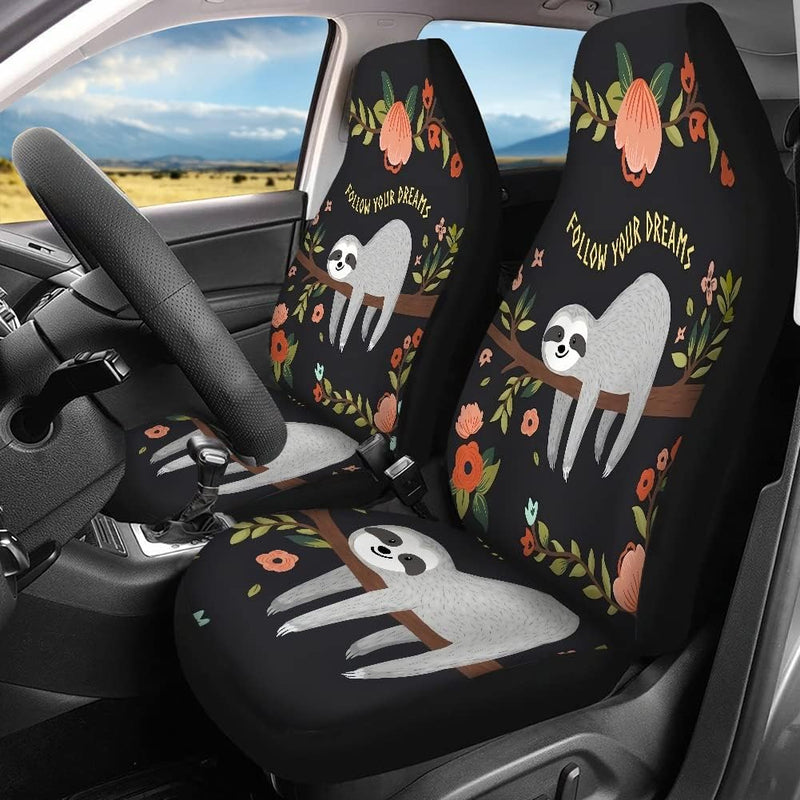 chaqlin Funny Sloth Print Autositzbezüge + Rückenlehnenbezug hinten + Sitzbezug hinten Autositzbezüg