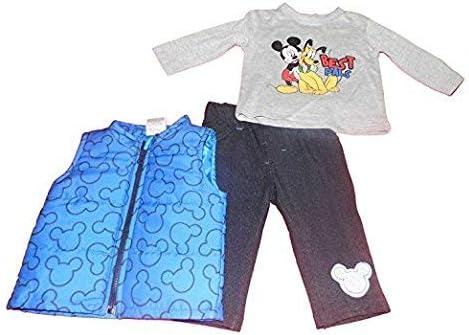Mickey Mouse and Pluto Infant Boys 3pc Best Pals Vest Set (0-3mos)