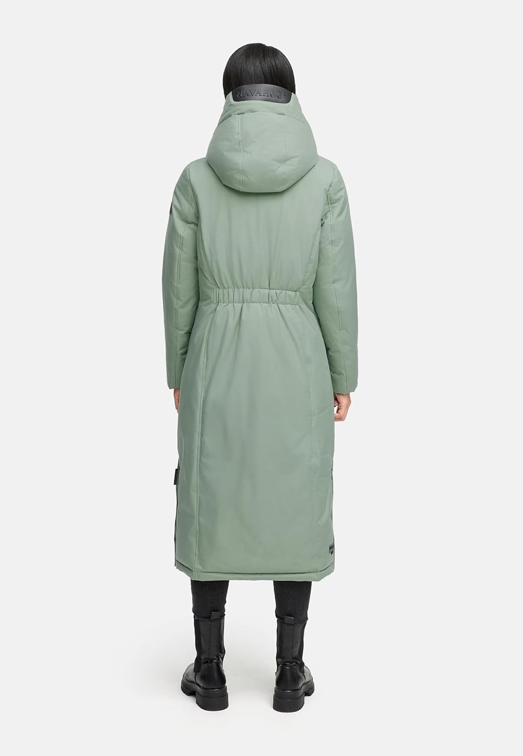 Navahoo Damen Wintermantel Warmer Mantel extralang mit Kapuze Wolkenfrost XIV XS-XXL XS Smokey Mint,