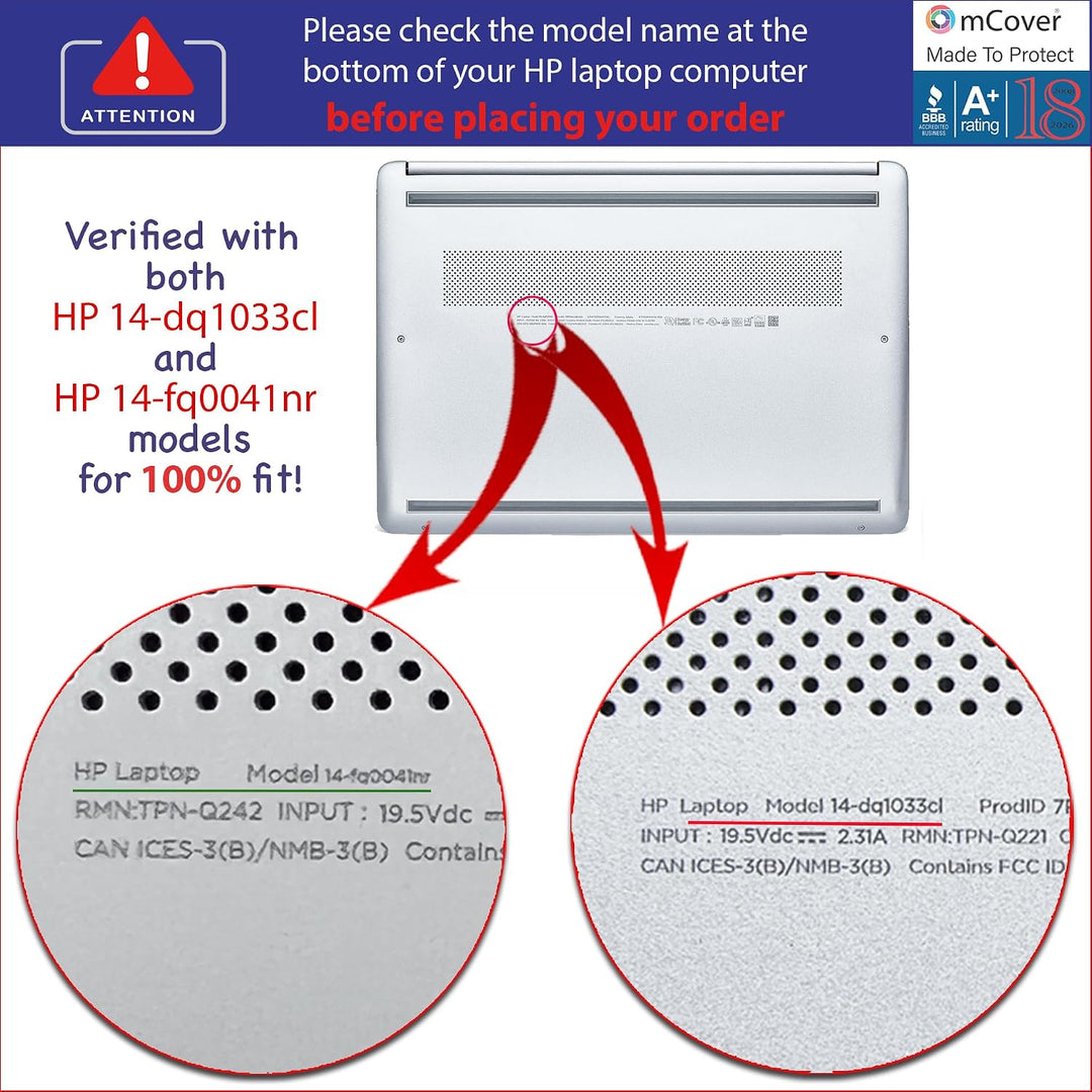 mCover Schutzhülle kompatibel mit HP 14-DQxxxx / 14-FQxxxx 2020-2022 Laptop (nur Nicht kompatibel mi