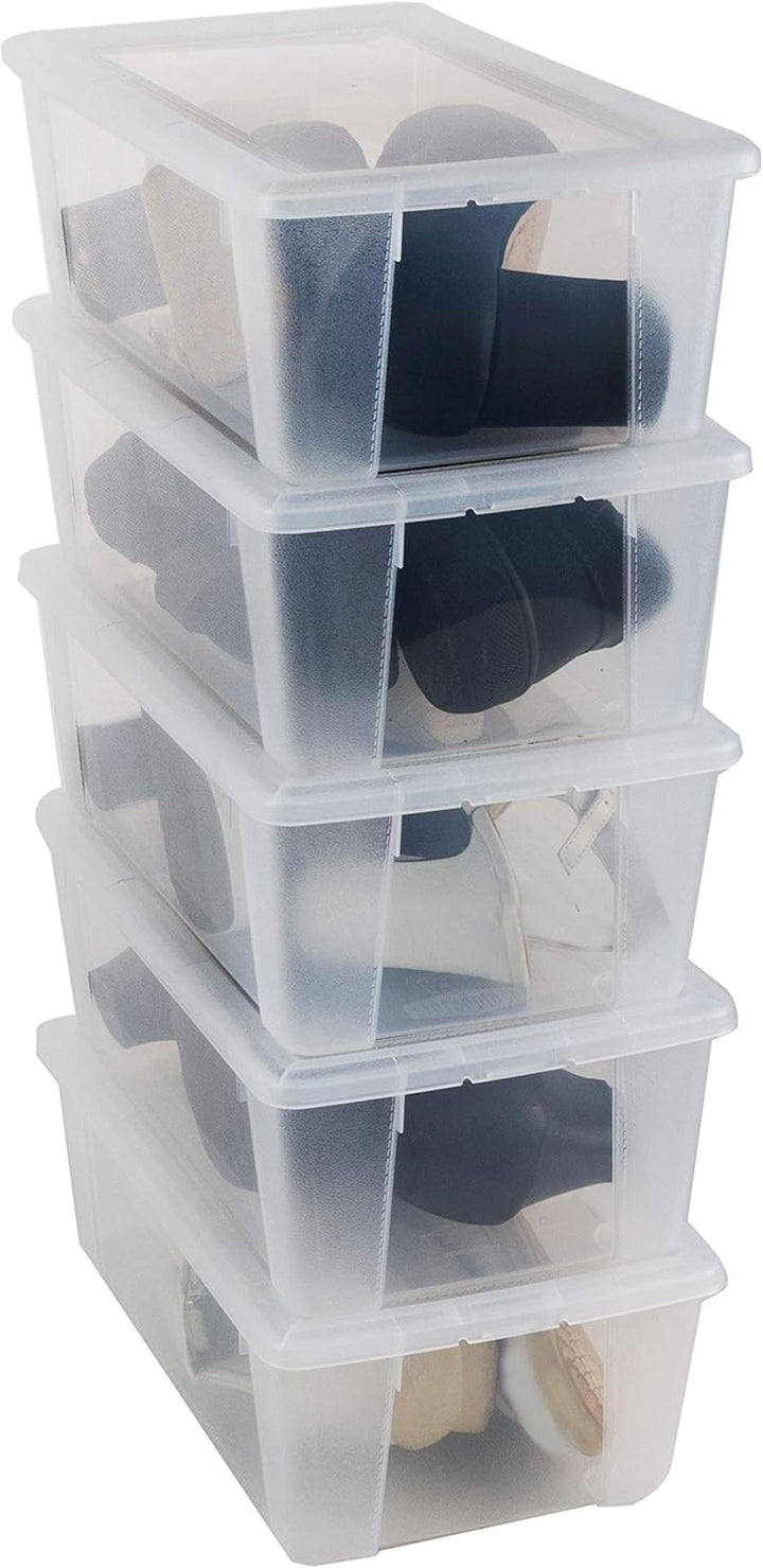 6 x Aufbewahrungsbox mit Deckel 5 Liter - 32x19x11 cm - transparent stapelbar LEBENSMITTELECHT - Sch