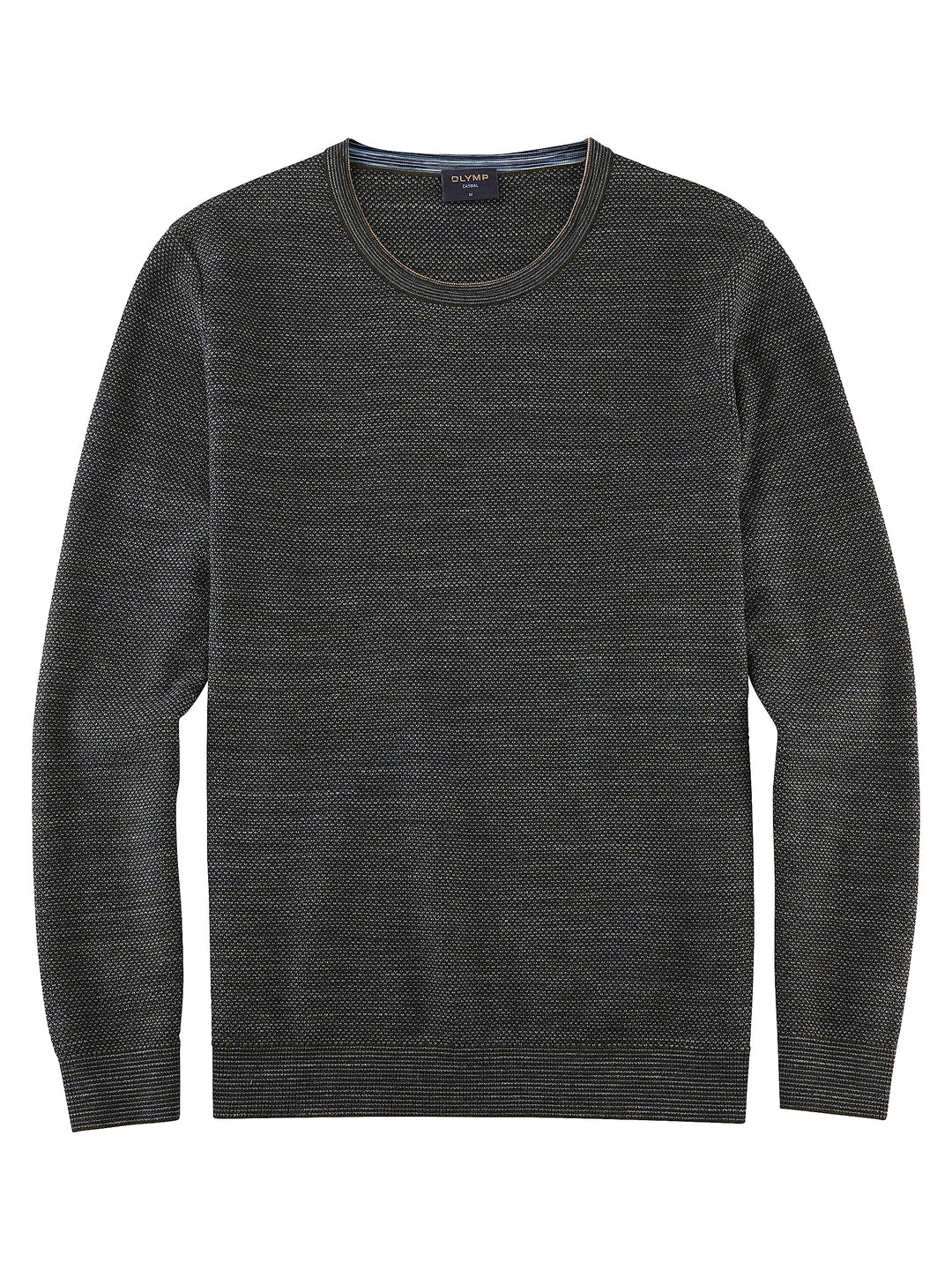 OLYMP Herren Pullover Rundhals Casual Strick,Uni,Regular fit XL Graugrün 48, XL Graugrün 48