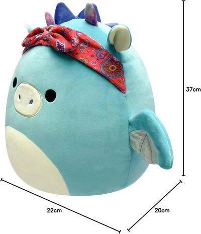 Squishmallows SQCR04125 - Tatiana der Drache 19 cm, offizielles Kelly Toys Plüsch, superweiches Kusc