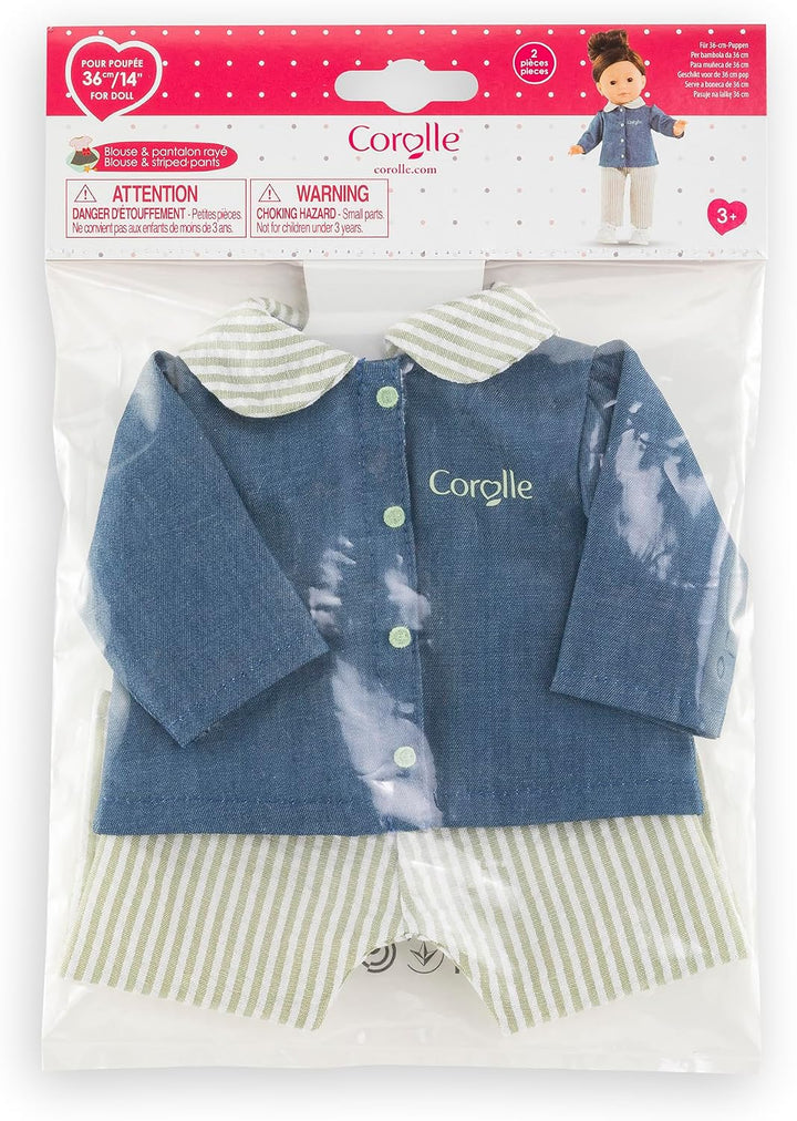 Corolle Set aus Bluse und Hose, gestreift, Kleidung für Puppen, 36 cm, ab 3 Jahren, 9000213180