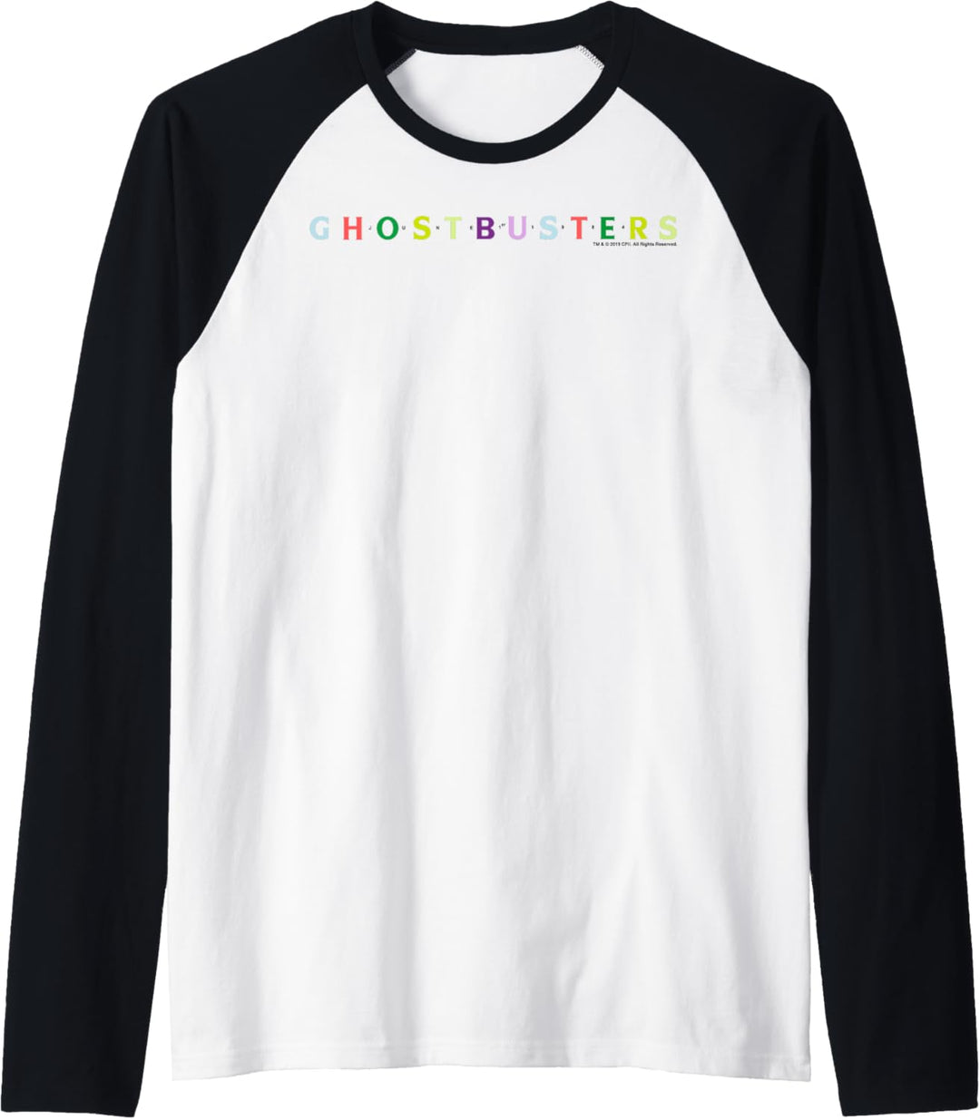 Ghostbusters Colorful Text Logo Raglan
