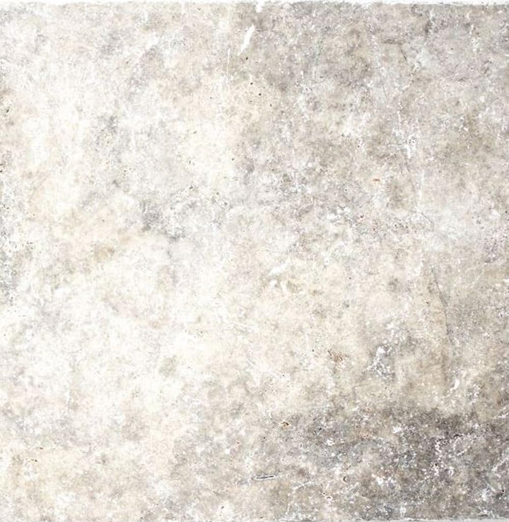 Fliese Travertin Naturstein weissgrau Fliese silber Antique Travertin für BODEN WAND BAD WC DUSCHE K