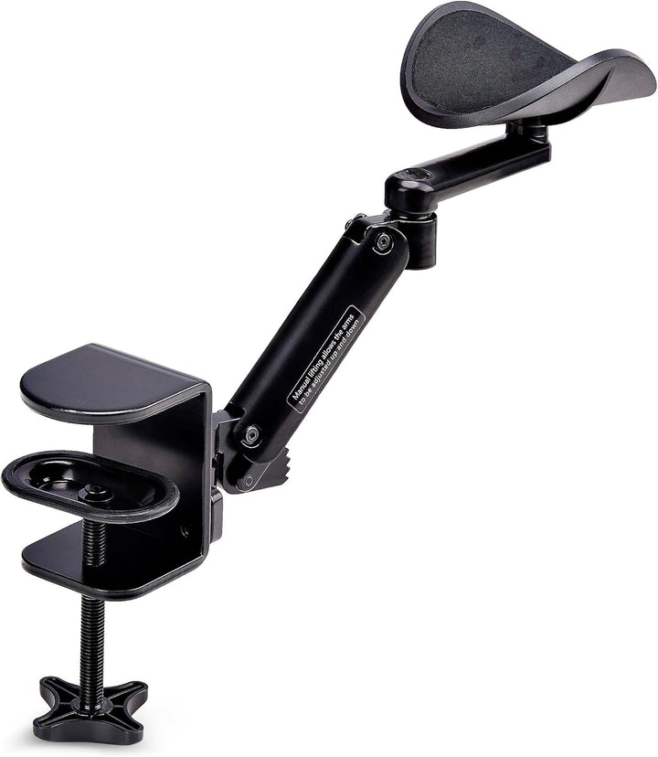 StarTech.com Verstellbare Schreibtisch Armlehne, Ergonomische Armstütze, 360-Grad-Drehbar, Klemmbefe