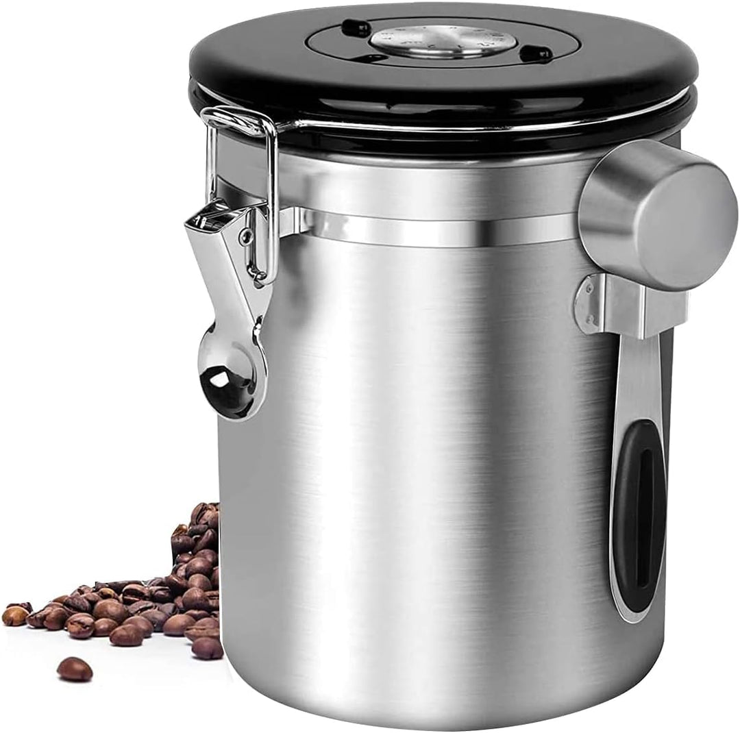Kaffeekanister luftdichter Kaffeebehälter, luftdichter Edelstahlspeicherbehälter mit Schaufel, Kaffe