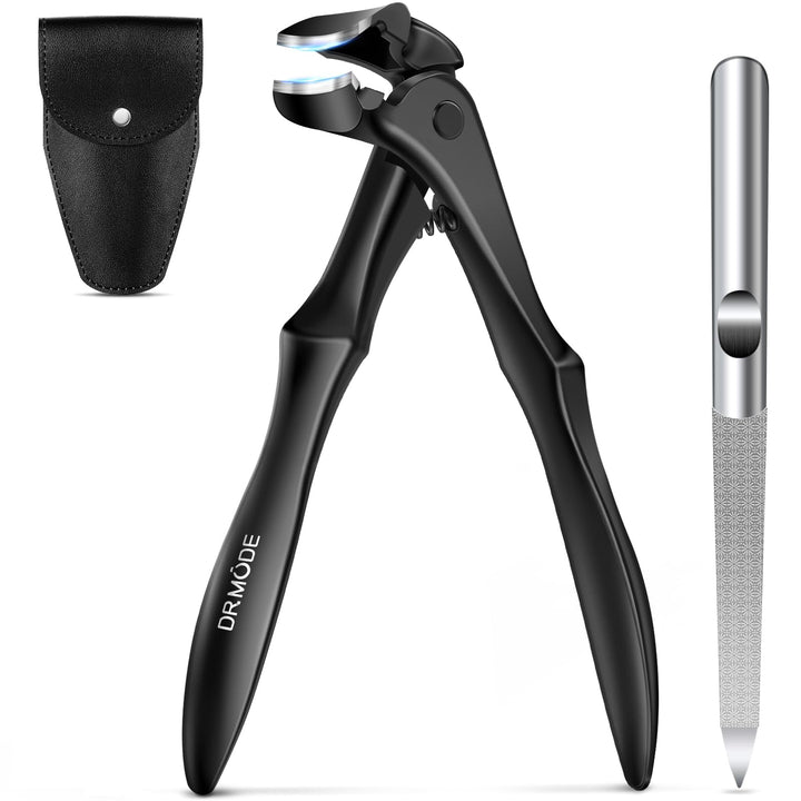 Winkelkopf Nagelknipser für Senioren - DRMODE Ergonomischer Nagelknipser Fussnägel mit Auffangbehält