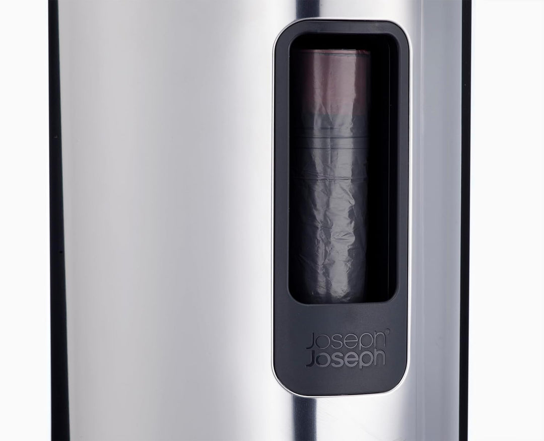 Joseph Joseph EasyStore Luxe 5l Edelstahl Treteimer mit Müllbeutel, Absenkautomatik Deckel, herausne
