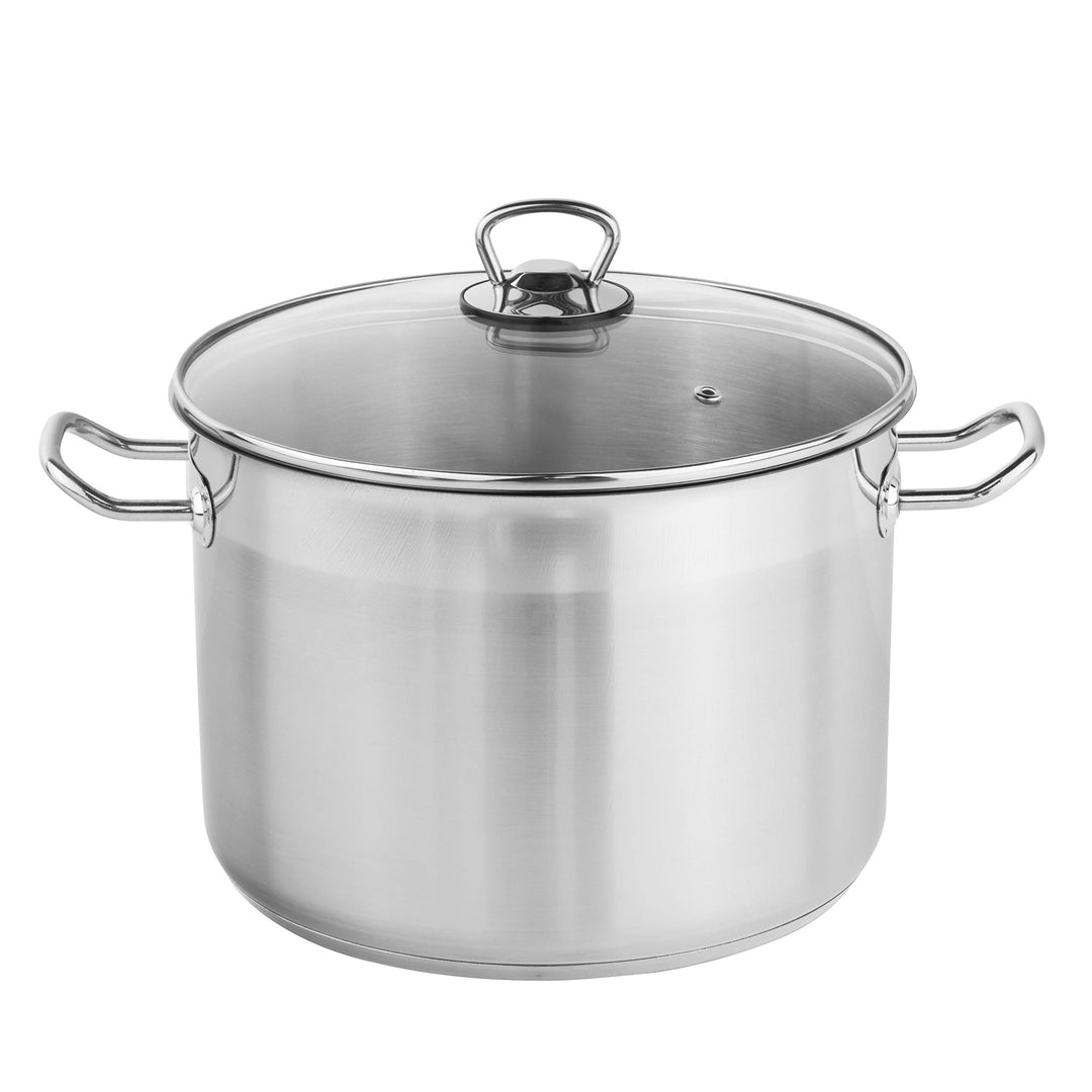 Haushalt International Universaltopf mit Glasdeckel (10l & 26cm Durchmesser) - 10 Liter Edelstahl To