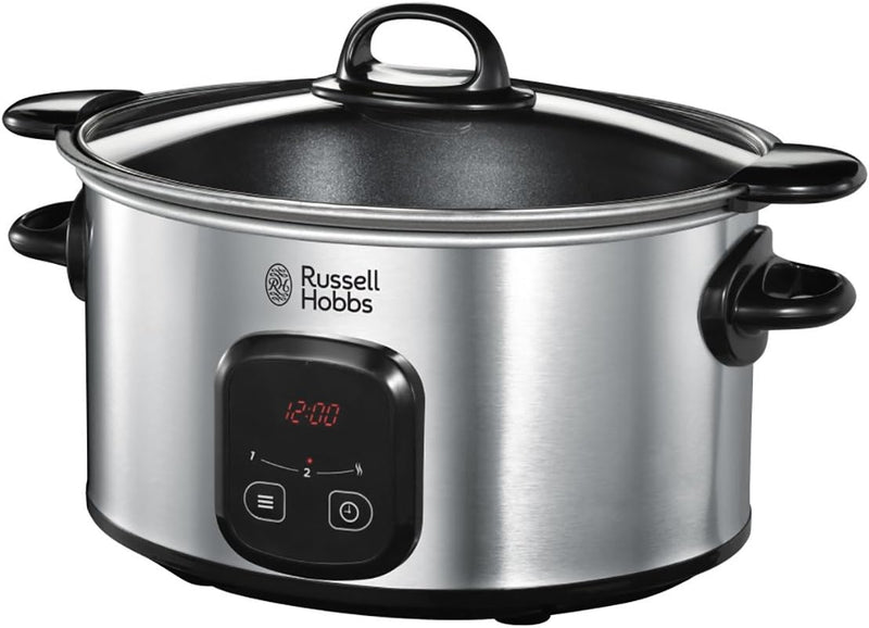 Russell Hobbs Digitaler Slow Cooker, Schongarer, einstellbare Garzeit, programmierbarer Timer, 6.0l,