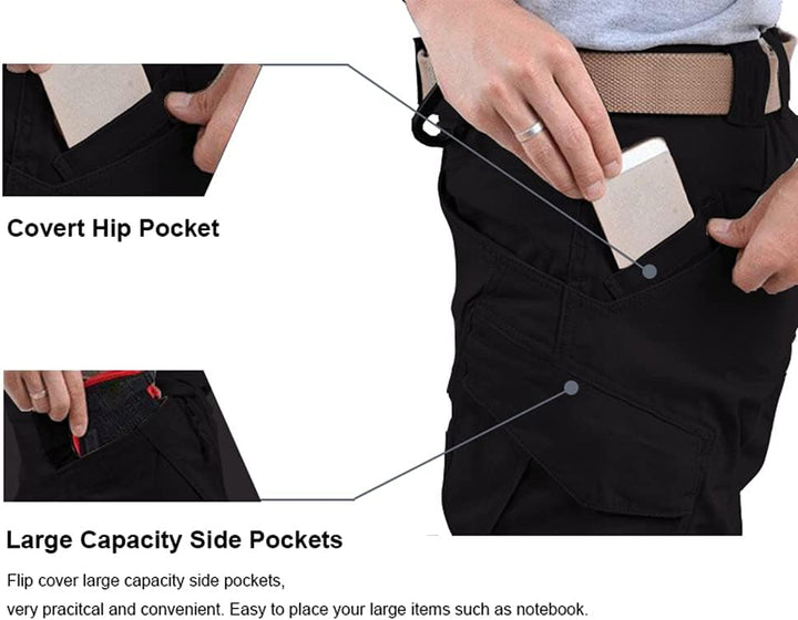FEDTOSING Cargohose Herren Vintage Militär Tactical Hosen mit Stretch Arbeitshose Outdoor Viele Tasc