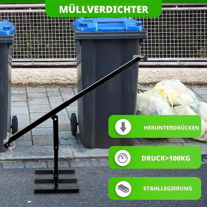 Manueller Müllverdichter Müllpresse Höhenverstellbare für 120L-360L | Tonnen Presse Hygienisch Müllt