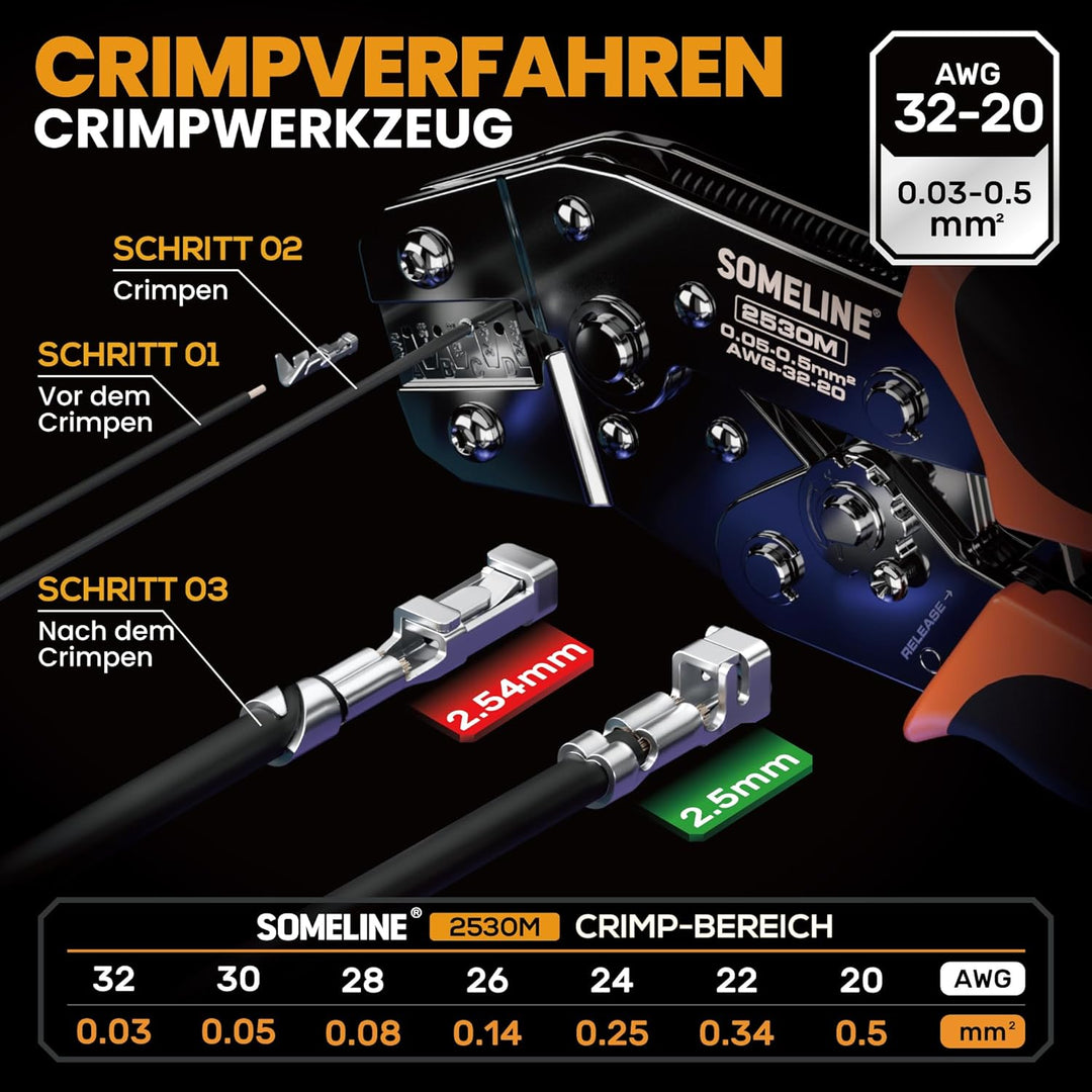 SOMELINE® Crimpzange Stecker Set,JST-XH 2,5mm/Dupont 2,54mm Stecker Set, Es gibt 21 Stile, 0,05-0,5m