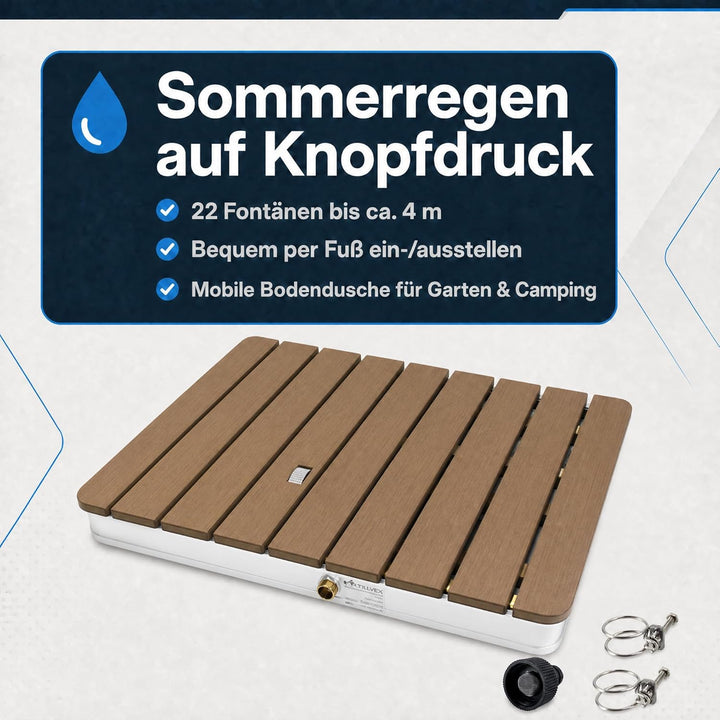 @tec Gartendusche Aussendusche aus WPC, im Holz Look, Mobile Bodendusche Campingdusche, Sauna- & Poo