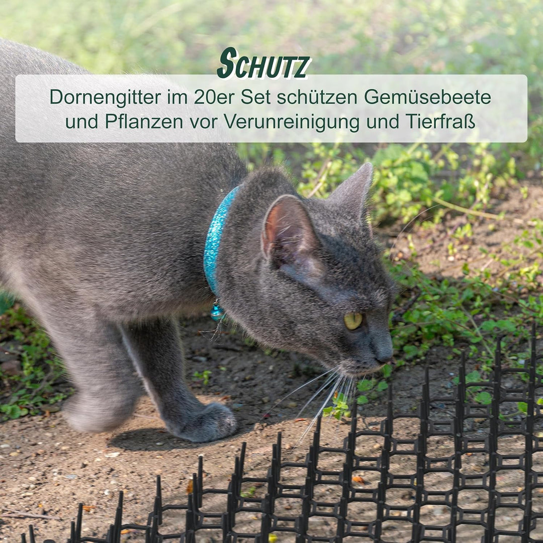 Relaxdays Dornengitter, 20er Set, Marder- & Katzenabwehr, Schutz für Beete, Pflanzen, Kunststoff, St