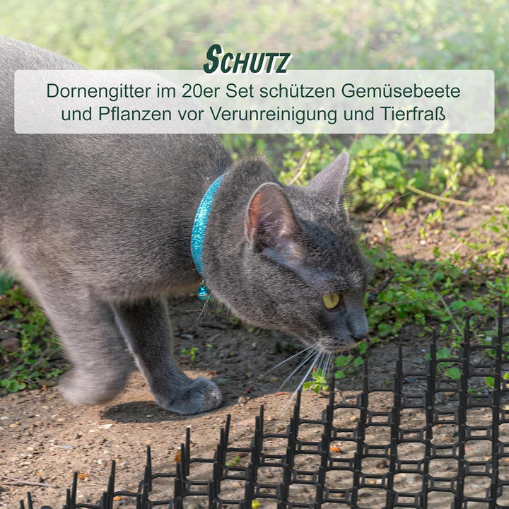 Relaxdays Dornengitter, 20er Set, Marder- & Katzenabwehr, Schutz für Beete, Pflanzen, Kunststoff, St