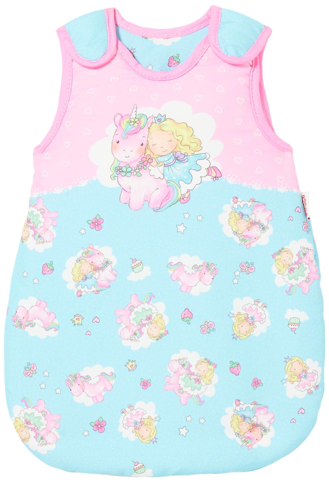 Heless 1994 - Schlafsack für Puppen, im Design Einhorn Emil und Fee Emma, Grösse 28 - 35 cm