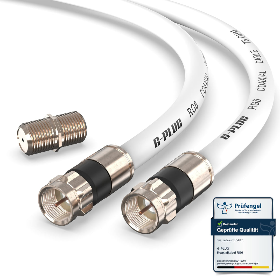 G-PLUG Antennenkabel 10m - TV Kabel – Verlängerung für Sat Kabel F Stecker Koaxialkabel geeignet für