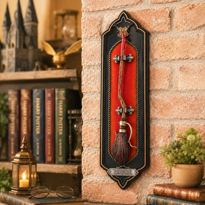 Nemesis Now Offiziell Lizenziertes Harry Potter Firebolt Wandschild, 34,5 cm, Schwarz, Kunststoff, 3