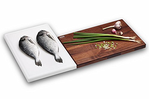 Nussbaum & Schneidboard Kunststoff - Praktisches Schneidebrett-Set - Made In Germany - 2 x 45x29x3,8